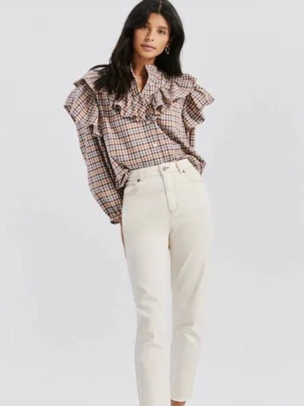 Something Navy Gingham Plaid Button Down Top 🍁Fall Colors
